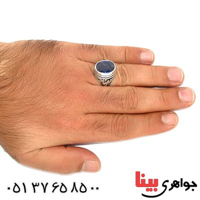 انگشتر یاقوت کبود درشت مردانه امام رضا _کد:9803