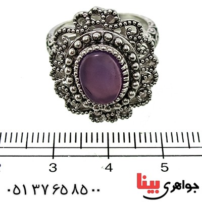 انگشتر عقیق یمنی کبود زنانه رادیوم لوکس فاخر سلطنتی _کد:9804