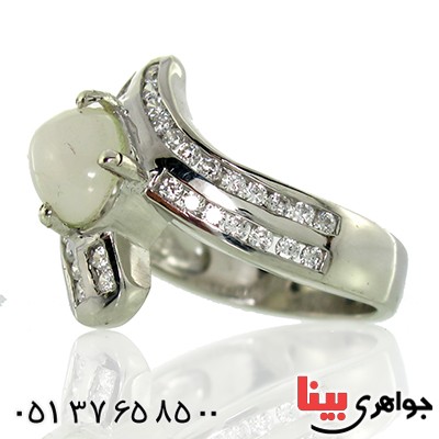 انگشتر اوپال هفت رنگ زنانه رادیوم لوکس مدل شیلا _کد:9805