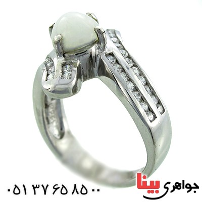 انگشتر اوپال هفت رنگ زنانه رادیوم لوکس مدل شیلا _کد:9805