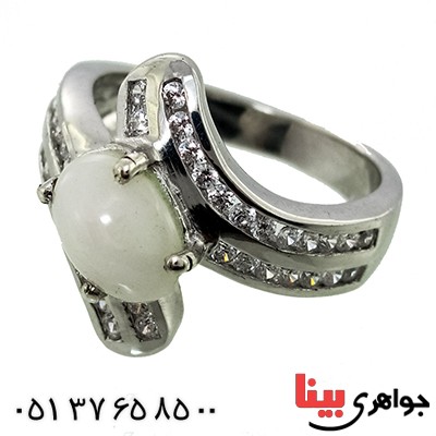 انگشتر اوپال هفت رنگ زنانه رادیوم لوکس مدل شیلا _کد:9805