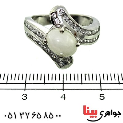 انگشتر اوپال هفت رنگ زنانه رادیوم لوکس مدل شیلا _کد:9805
