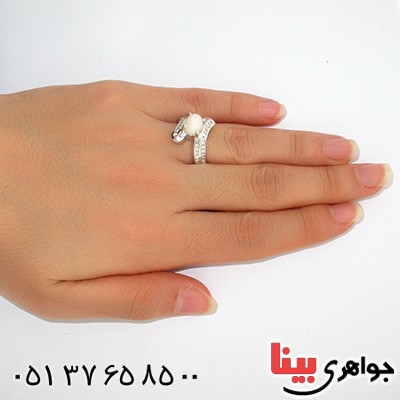انگشتر اوپال هفت رنگ زنانه رادیوم لوکس مدل شیلا _کد:9805