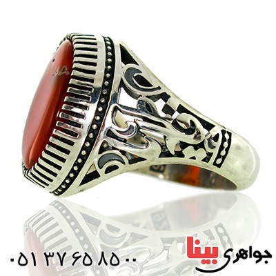 انگشتر عقیق یمنی درشت قدیمی مردانه یا فاطمه _کد:9807