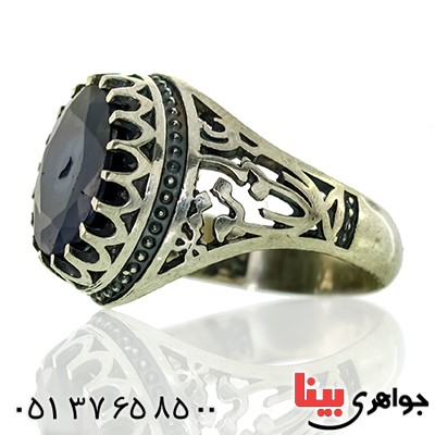 انگشتر یاقوت کبود مردانه علی مع الحق _کد:9810