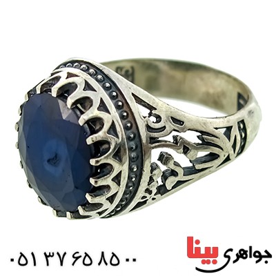 انگشتر یاقوت کبود مردانه علی مع الحق _کد:9810