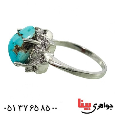 انگشتر فیروزه نیشابوری تک زنانه مدل گلناز _کد:9811