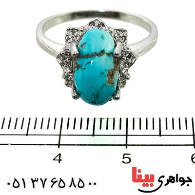 انگشتر فیروزه نیشابوری تک زنانه مدل گلناز _کد:9811
