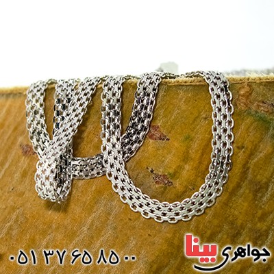 زنجیر نقره ایتالیایی مدل مشبک 50 سانتی _کد:9813