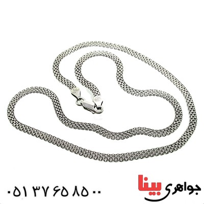 زنجیر نقره ایتالیایی مدل مشبک 50 سانتی _کد:9813