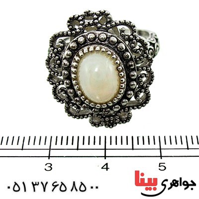 انگشتر اوپال هفت رنگ زنانه رادیوم لوکس درشت فاخر _کد:9818