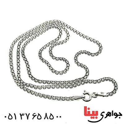 زنجیر نقره زنانه ایتالیایی مدل حلقه ای 45 سانتی _کد:9819