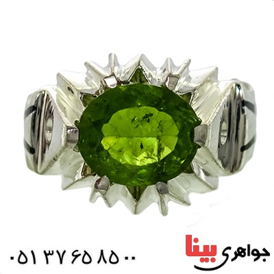 انگشتر زبرجد مرغوب مردانه کلاسیک شکیل _کد:1382