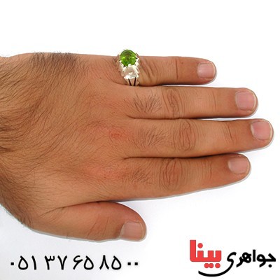 انگشتر زبرجد مرغوب مردانه کلاسیک شکیل _کد:1382