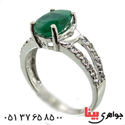 انگشتر زمرد زنانه رادیوم لوکس مدل سونیا _کد:9821