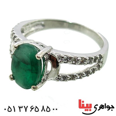 انگشتر زمرد زنانه رادیوم لوکس مدل سونیا _کد:9821