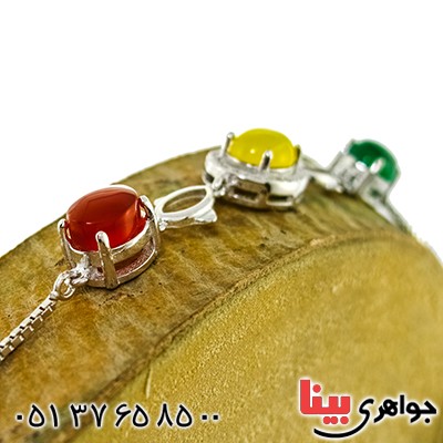 دستبند چند جواهر عقیق زنانه مدل نازآفرین _کد:9822