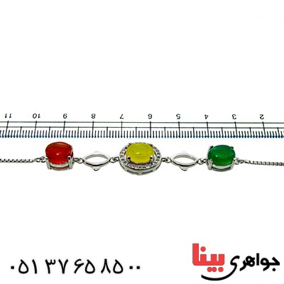 دستبند چند جواهر عقیق زنانه مدل نازآفرین _کد:9822