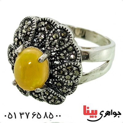 انگشتر اوپال خوشرنگ زنانه رادیوم لوکس مارکازیتی _کد:9825