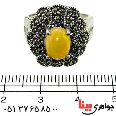 انگشتر اوپال خوشرنگ زنانه رادیوم لوکس مارکازیتی _کد:9825