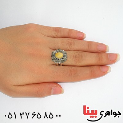 انگشتر اوپال خوشرنگ زنانه رادیوم لوکس مارکازیتی _کد:9825