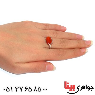 انگشتر عقیق یمنی عالی مردانه رادیوم لوکس تمام چنگ مدل مهرگان _کد:9832