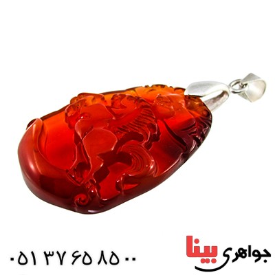گردنبند عقیق درشت با حکاکی هنرمندانه اسب _کد:9844