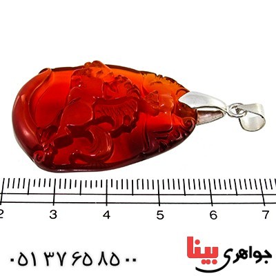 گردنبند عقیق درشت با حکاکی هنرمندانه اسب _کد:9844