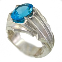 انگشتر توپاز درجه مردانه درشت سنتی فاخر 