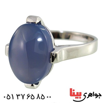 انگشتر عقیق یمنی کبود درشت رادیوم لوکس مدرن _کد:9848
