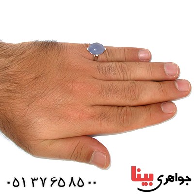 انگشتر عقیق یمنی کبود درشت رادیوم لوکس مدرن _کد:9848