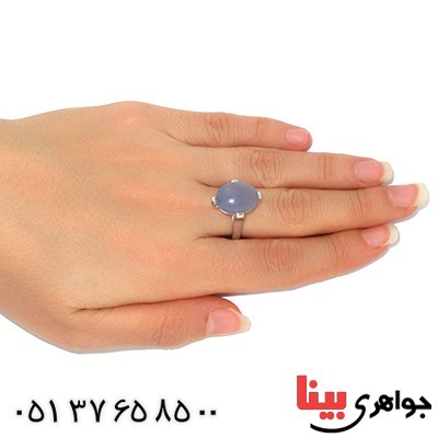 انگشتر عقیق یمنی کبود درشت رادیوم لوکس مدرن _کد:9848
