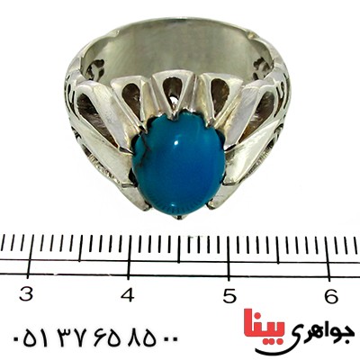انگشتر فیروزه مصری درجه یک مردانه سنتی فاخر _کد:1394