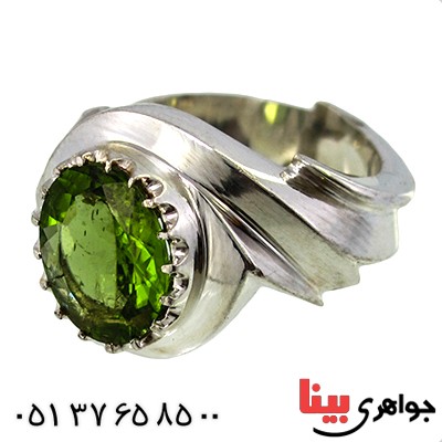 انگشتر زبرجد تک درجه یک مردانه درشت فاخر و نفیس _کد:1395