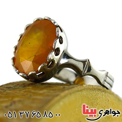 انگشتر یاقوت زرد درشت مردانه رادیوم لوکس _کد:9854
