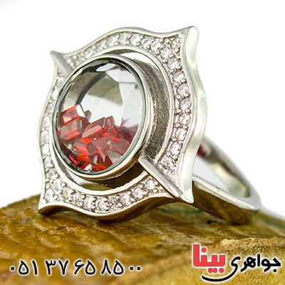 انگشتر زنانه دانه های یاقوتی متحرک مدل مارگارت _کد:9872