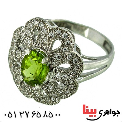 انگشتر زبرجد زنانه مدل گلسا _کد:9879