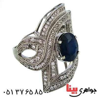 انگشتر یاقوت کبود زنانه درشت سلطنتی _کد:9887
