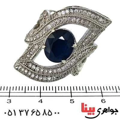انگشتر یاقوت کبود زنانه درشت سلطنتی _کد:9887