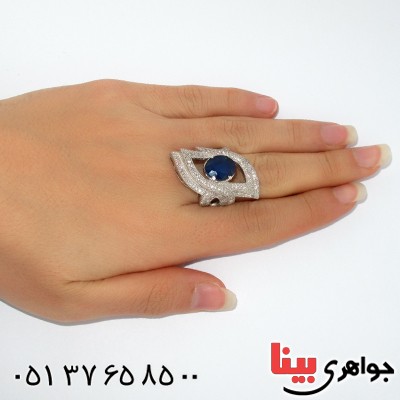 انگشتر یاقوت کبود زنانه درشت سلطنتی _کد:9887
