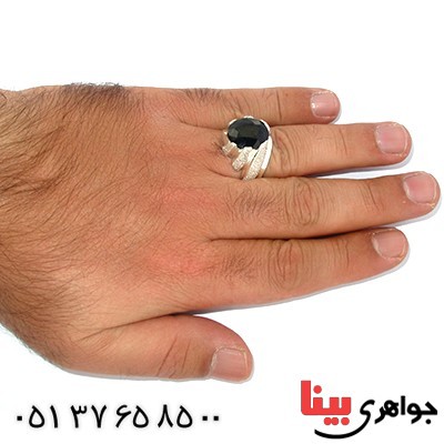 انگشتر یاقوت کبود عالی مردانه درشت فاخر و چشمگیر _کد:1413