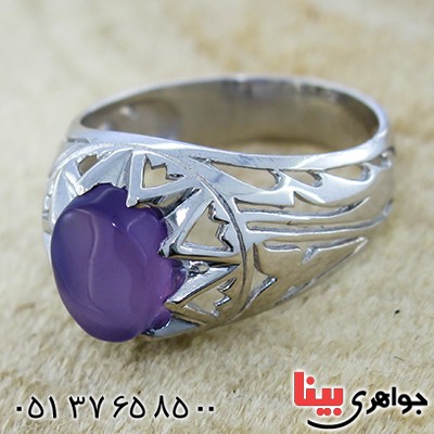 انگشتر عقیق یمنی کبود شفاف رادیوم لوکس _کد:9901
