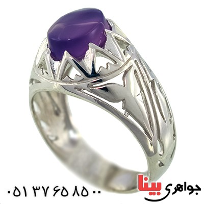 انگشتر عقیق یمنی کبود شفاف رادیوم لوکس _کد:9901