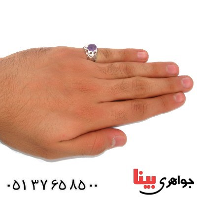 انگشتر عقیق یمنی کبود شفاف رادیوم لوکس _کد:9901