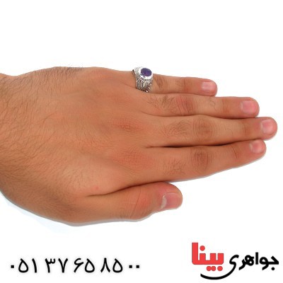 انگشتر عقیق یمنی کبود لوکس مدل افشان _کد:9909
