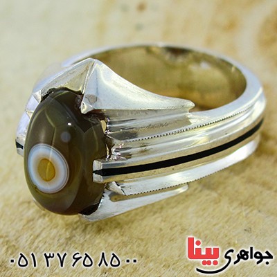 انگشتر عقیق باباقوری مردانه کلاسیک منحصر به فرد _کد:9910