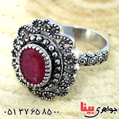 انگشتر یاقوت سرخ زنانه رادیوم لوکس درشت فاخر _کد:9917