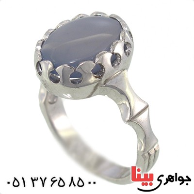 انگشتر عقیق یمنی کبود درشت مردانه لوکس _کد:9918