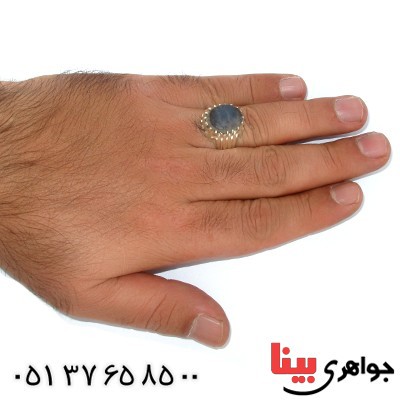 انگشتر عقیق شجری تک مردانه دور چنگی _کد:9924