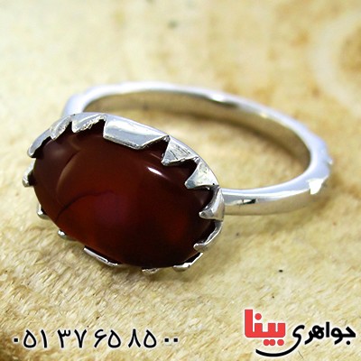 انگشتر عقیق یمنی خوشرنگ رادیوم لوکس صفوی _کد:9929
